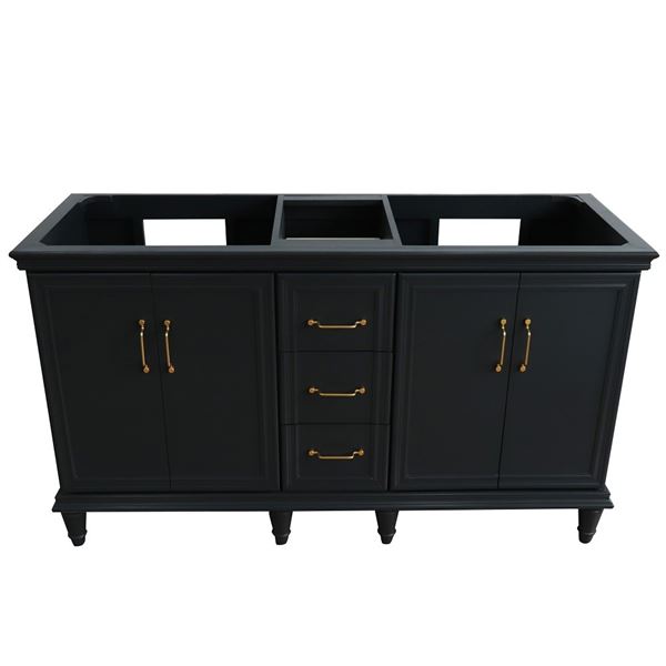 60" Double vanity in Dark Gray finish - cabinet only