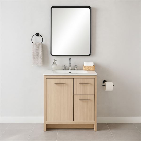 Rounded Rectangular Metal Frame Mirror in Brushed Graphite