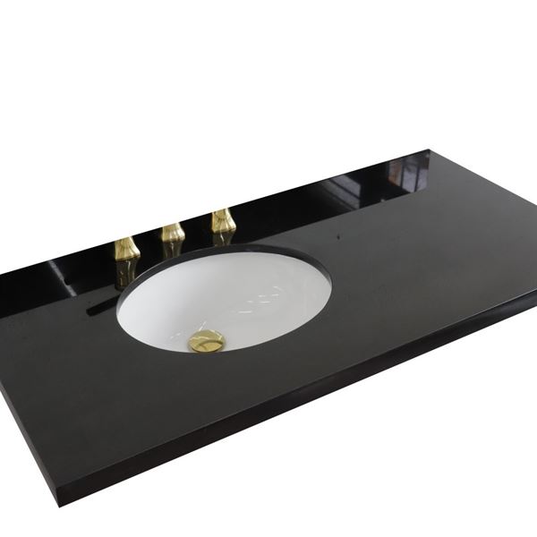 43" Black galaxy countertop and single oval left sink