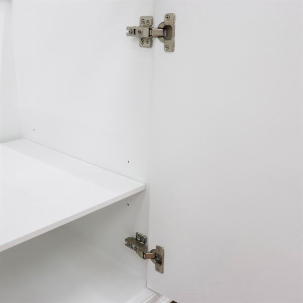 30" Single Vanity in White Finish- Cabinet Only- Black Handles