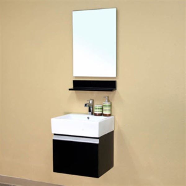 20.5 in Single wall mount style sink vanity-wood-espresso