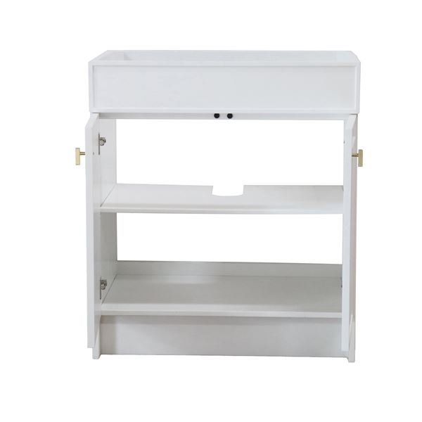 30 in. Single Sink Foldable Vanity Cabinet, White Finish 