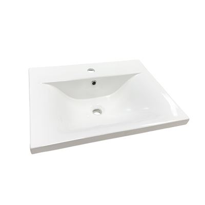 24" EdgeFlow Single Ceramic Sink Top with Single Faucet Hole