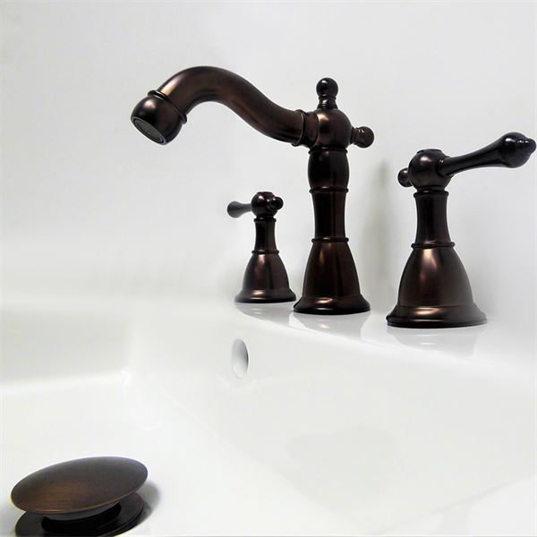 Messina Double Handle Oil Rubbed Bronze Widespread High Arc Bathroom Faucet with Drain Assembly