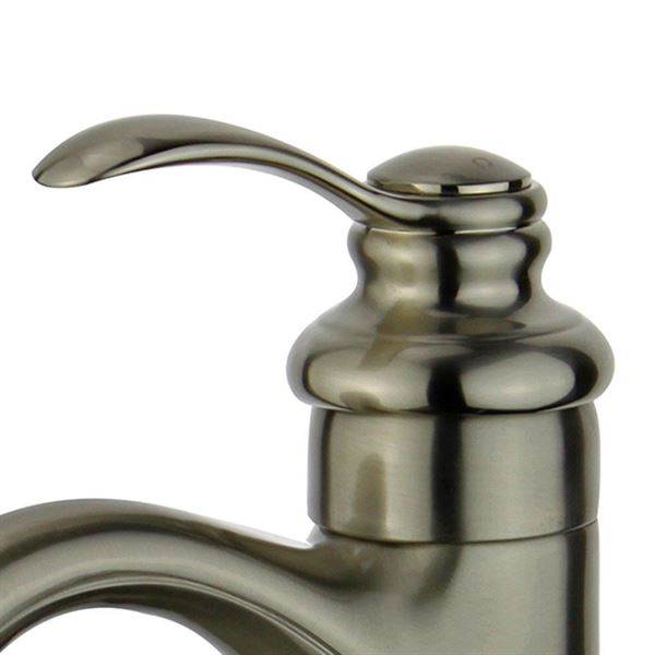 DISCONTINUED :Barcelona Single Hole Single Handle Bathroom Faucet without Overflow in Brushed Nickel