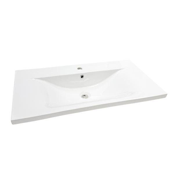 36″ EdgeFlow Single Ceramic Sink Top with Single Faucet Hole