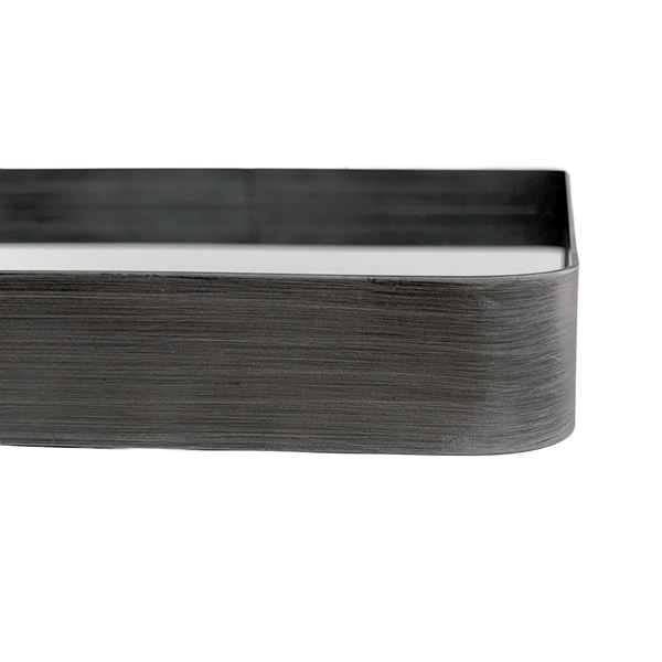 Rounded Rectangular Metal Frame Mirror in Brushed Graphite