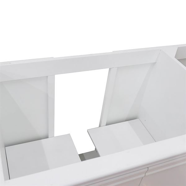 60" Single Vanity in White Finish- Cabinet Only- Black Handles