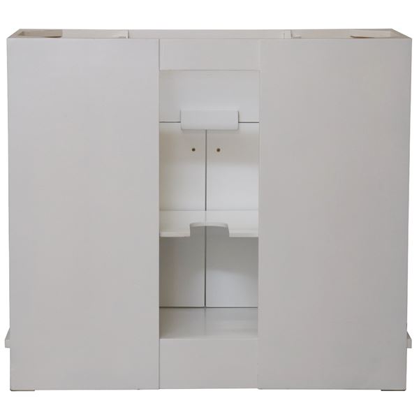 39 in Single Sink Vanity White Finish in Gray Concrete Top