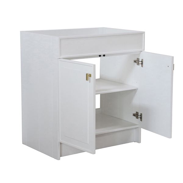 30 in. Single Sink Foldable Vanity Cabinet, White Finish 