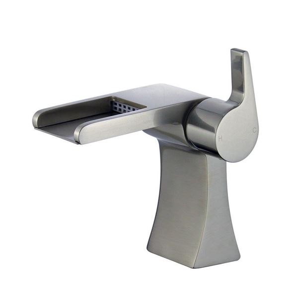 DISCONTINUED : Salamanca Single Handle Bathroom Vanity Faucet in Brushed Nickel without Overflow