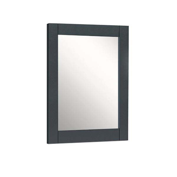 24 in. Wood Frame Mirror in Dark Gray Finish