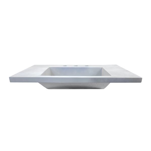 31 in. Single Concrete Ramp Sink Top with Slope, Light Gray