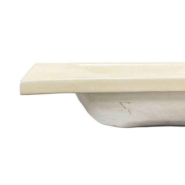 31 in. Single Concrete Ramp Sink Top with Rectangle Sink, Cream 