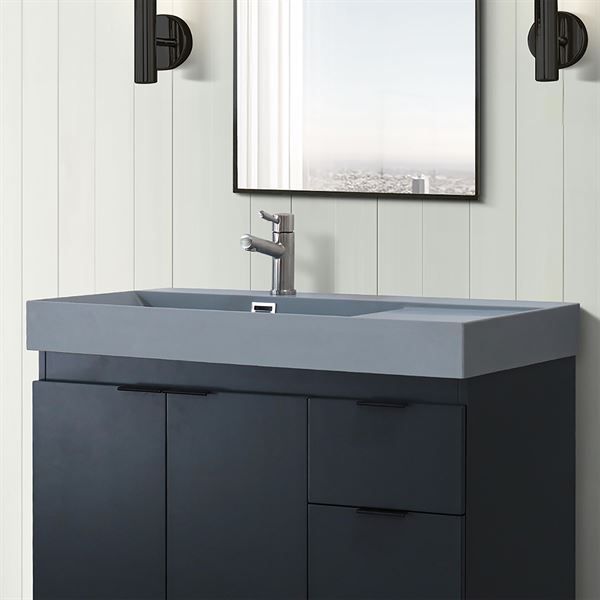 39 in. Composite Granite Sink Top in Dark Gray