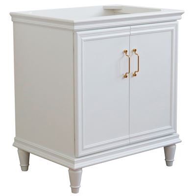 30" Single vanity in White finish- cabinet only