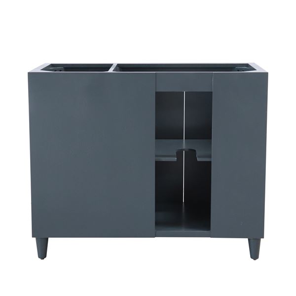 39 in. Single Sink Vanity in Dark Gray with White Composite Granite Sink Top