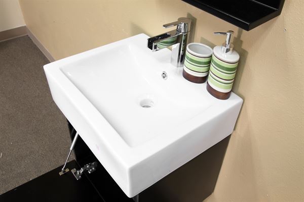 41 in Double Wall Mount Style Sink Vanity-Wood-Dark Espresso