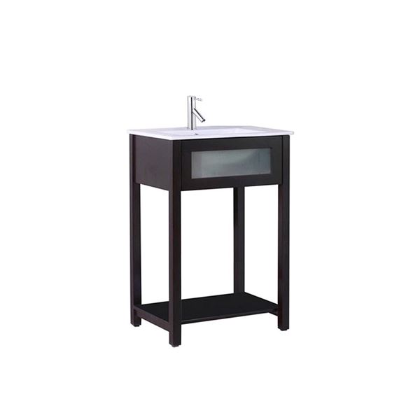 24 in Single sink vanity-manufactured wood-espresso