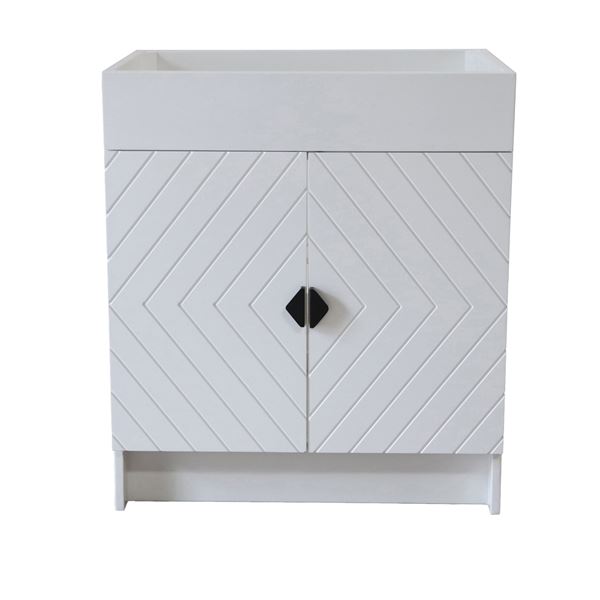 30 in. Single Sink Foldable Vanity Cabinet, White Finish 