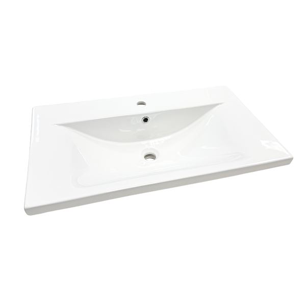 32″ EdgeFlow Single Ceramic Sink Top with Single Faucet Hole