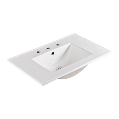 30 in. Single Sink Ceramic Top-3 Holes