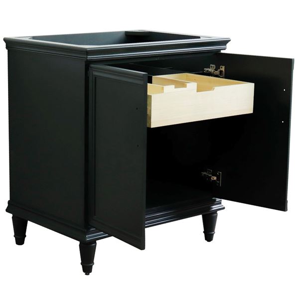 31" Single Vanity in Dark Gray Finish with Gray Granite and Rectangle Sink