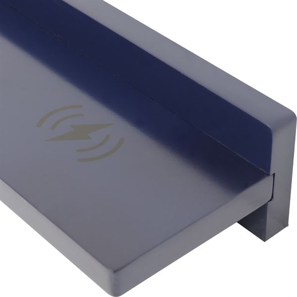 24" Blue Wireless Charging Shelf and Frameless Mirror Set