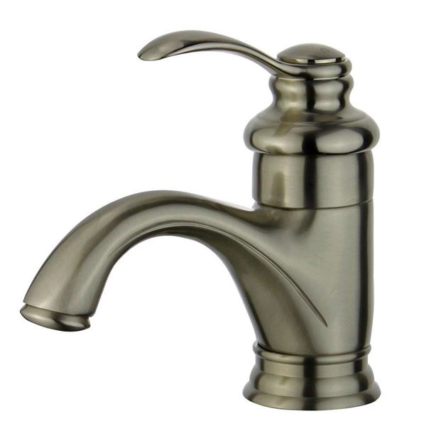 DISCONTINUED :Barcelona Single Hole Single Handle Bathroom Faucet without Overflow in Brushed Nickel