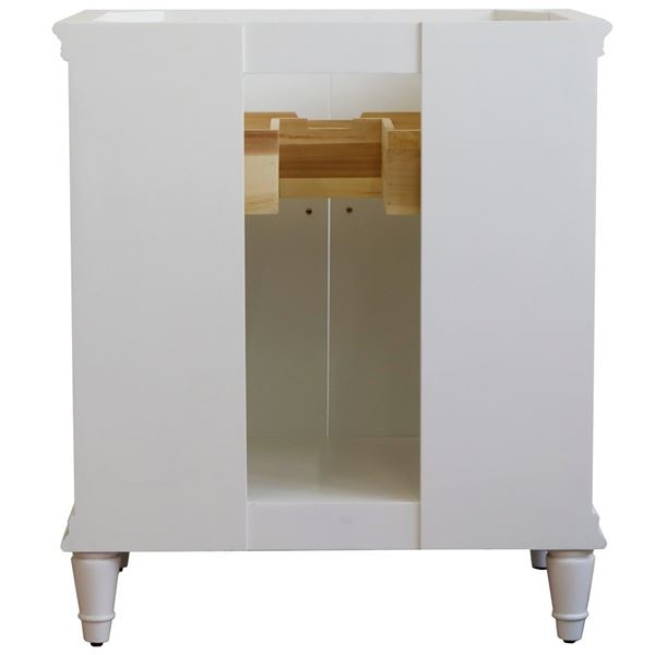 31" Single vanity in White finish with White quartz and rectangle sink