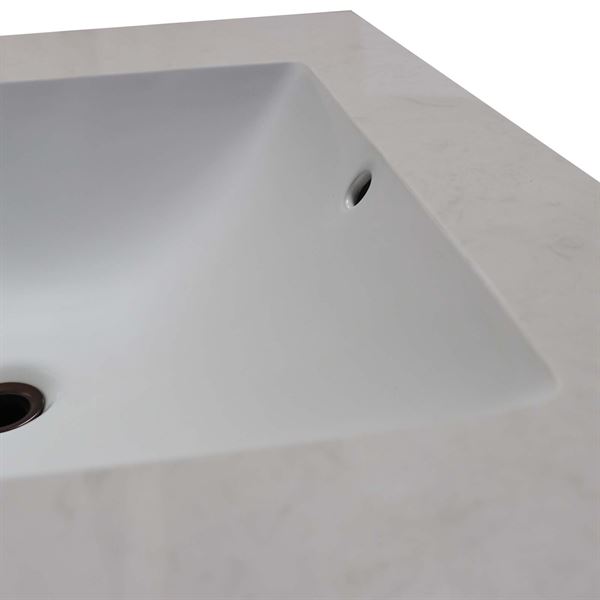 37 in. Single Sink Vanity in French Gray with Engineered Quartz Top