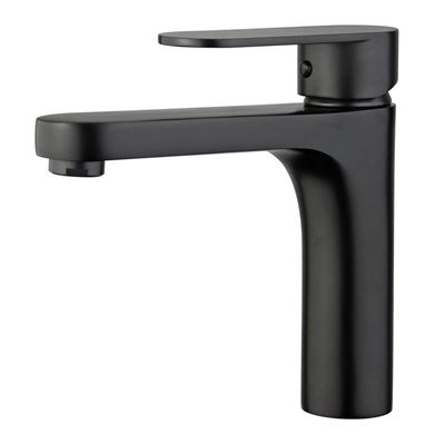 DISCONTINUED : Donostia Single Handle Bathroom Vanity Faucet without Overflow in New Black