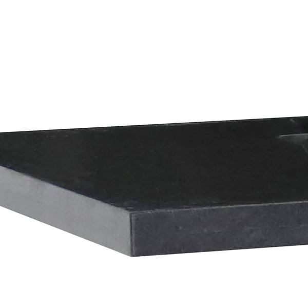 61" Black galaxy countertop and single rectangle sink