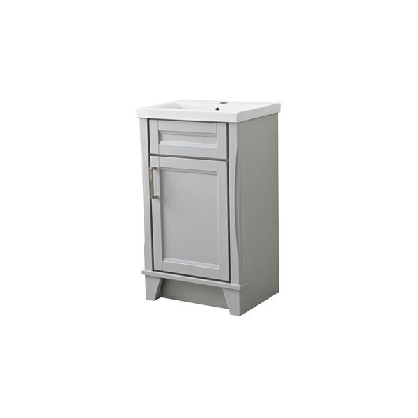 20 in. Single Sink Vanity in Light Gray Finish with White Ceramic Sink Top