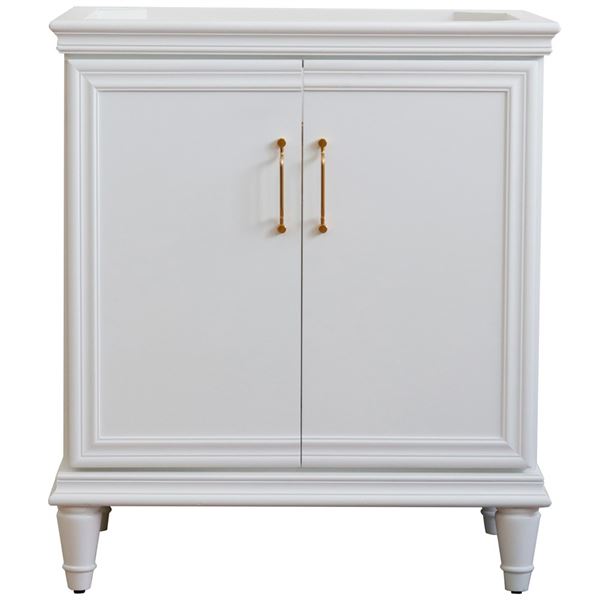 30" Single vanity in White finish- cabinet only