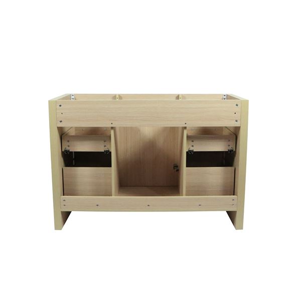 48" Single Sink Vanity In Neutral Finish with White Ceramic Top