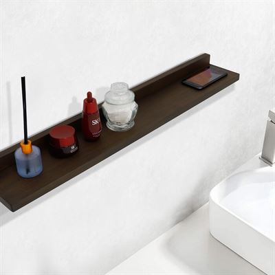 35" Wireless Charging Shelf, 15W/3A Charging, 78" 3A Cable, Solid Rubber Wood