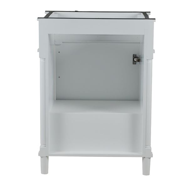 Napa 24 in. Single Vanity in White with White Carrara Marble Top with Brushed Nickel Hardware