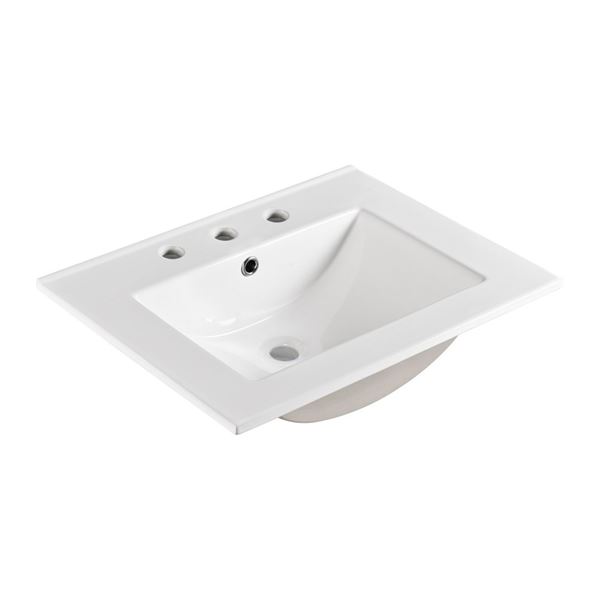 24 in. Single Sink Ceramic Top