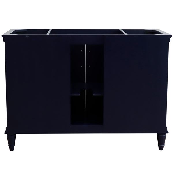 49" Single sink vanity in Blue finish with White quartz and rectangle sink