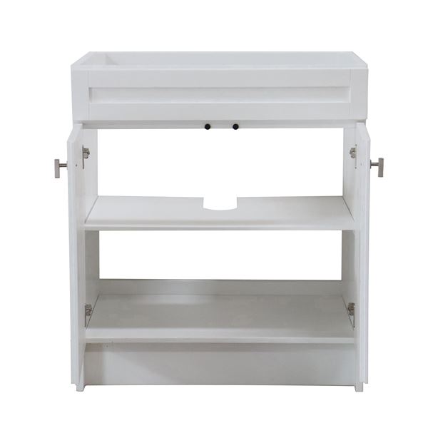 30 in. Single Sink Foldable Vanity Cabinet, White Finish 