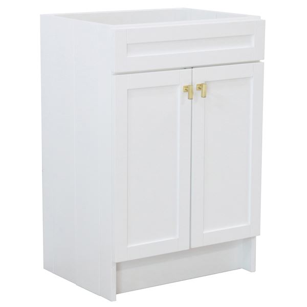 23 in. Single Sink Foldable Vanity Cabinet, White Finish 