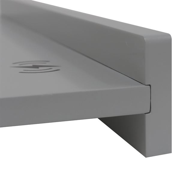 24" Light Gray Wireless Charging Shelf and Frameless Mirror Set
