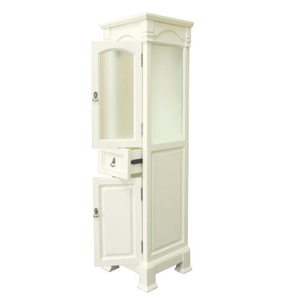 Linen Cabinet-Wood-Cream White