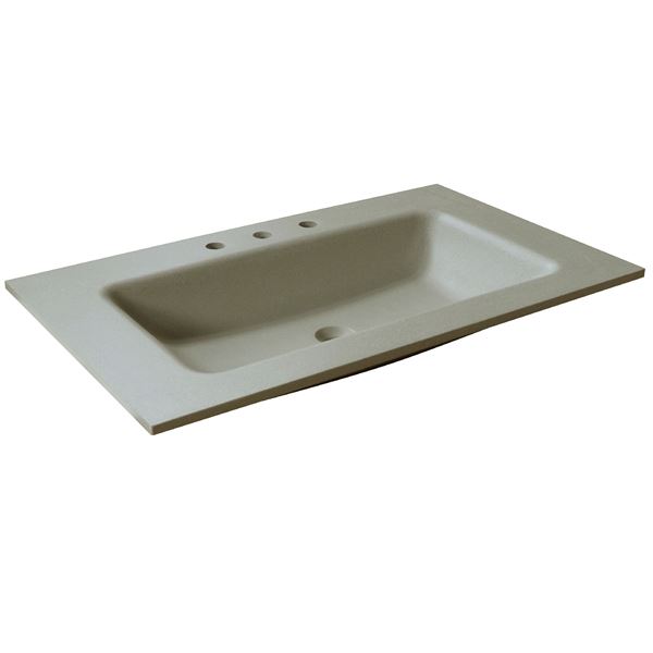37 in. Single Concrete Top with Rectangle Sink- Dark Gray Finish *53688
