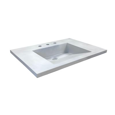 31 in. Single Concrete Ramp Sink Top with Slope, Light Gray