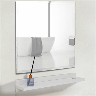 24" Wireless Charging Shelf and Frameless Mirror Set
