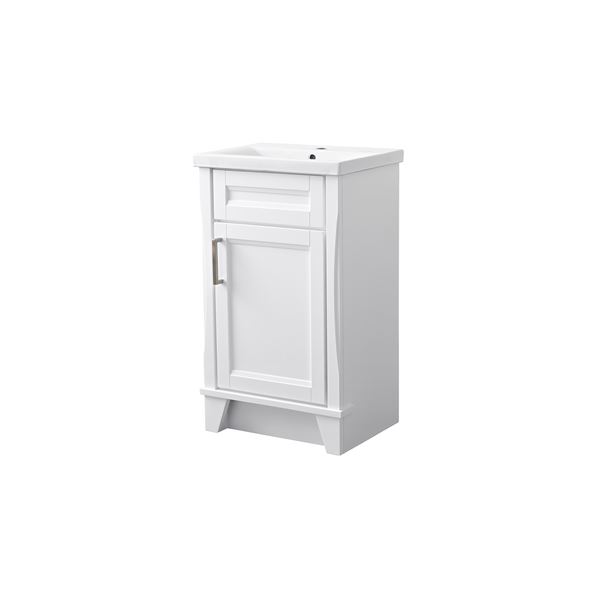 20 in. Single Sink Vanity in White Finish with White Ceramic Sink Top