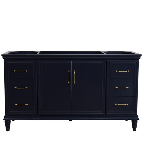 60" Single vanity in Blue finish- cabinet only
