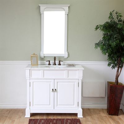42 in Single sink vanity-wood-white
